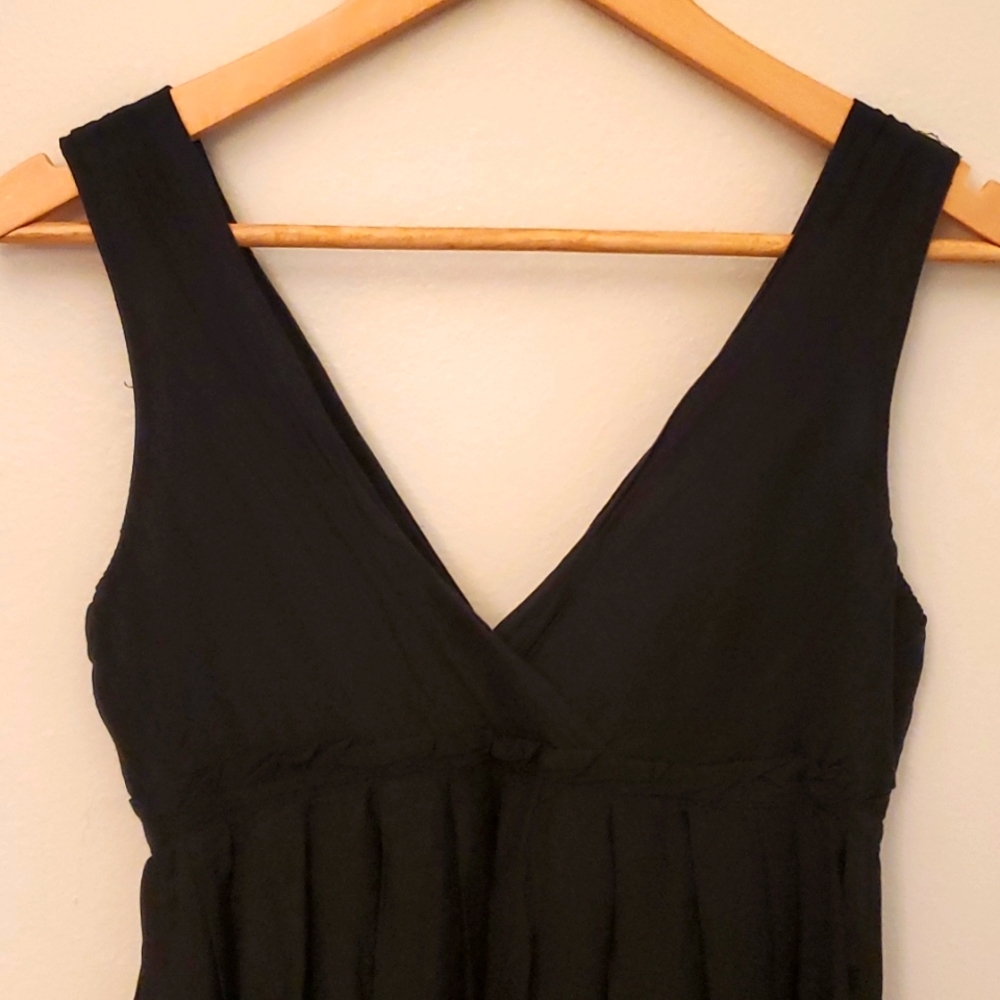 Gap babydoll style pleated black surplice dress - Picture 4 of 6